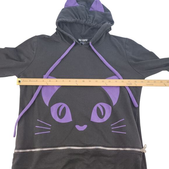Kitty Cat Sweater Womens Medium Black Purple Pink Grunge Punk Cosplay Hot Topic - Picture 12 of 15